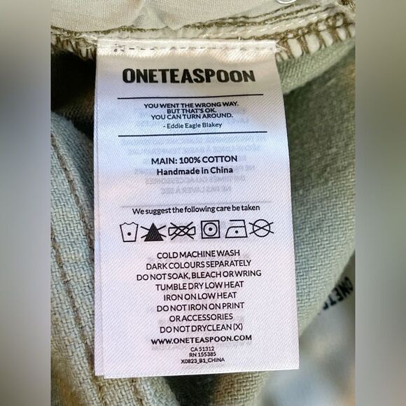 One Teaspoon Free People Stevies Long Length Boyfriend Shorts fade Khaki NWT 28 - Picture 9 of 12